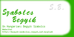 szabolcs begyik business card